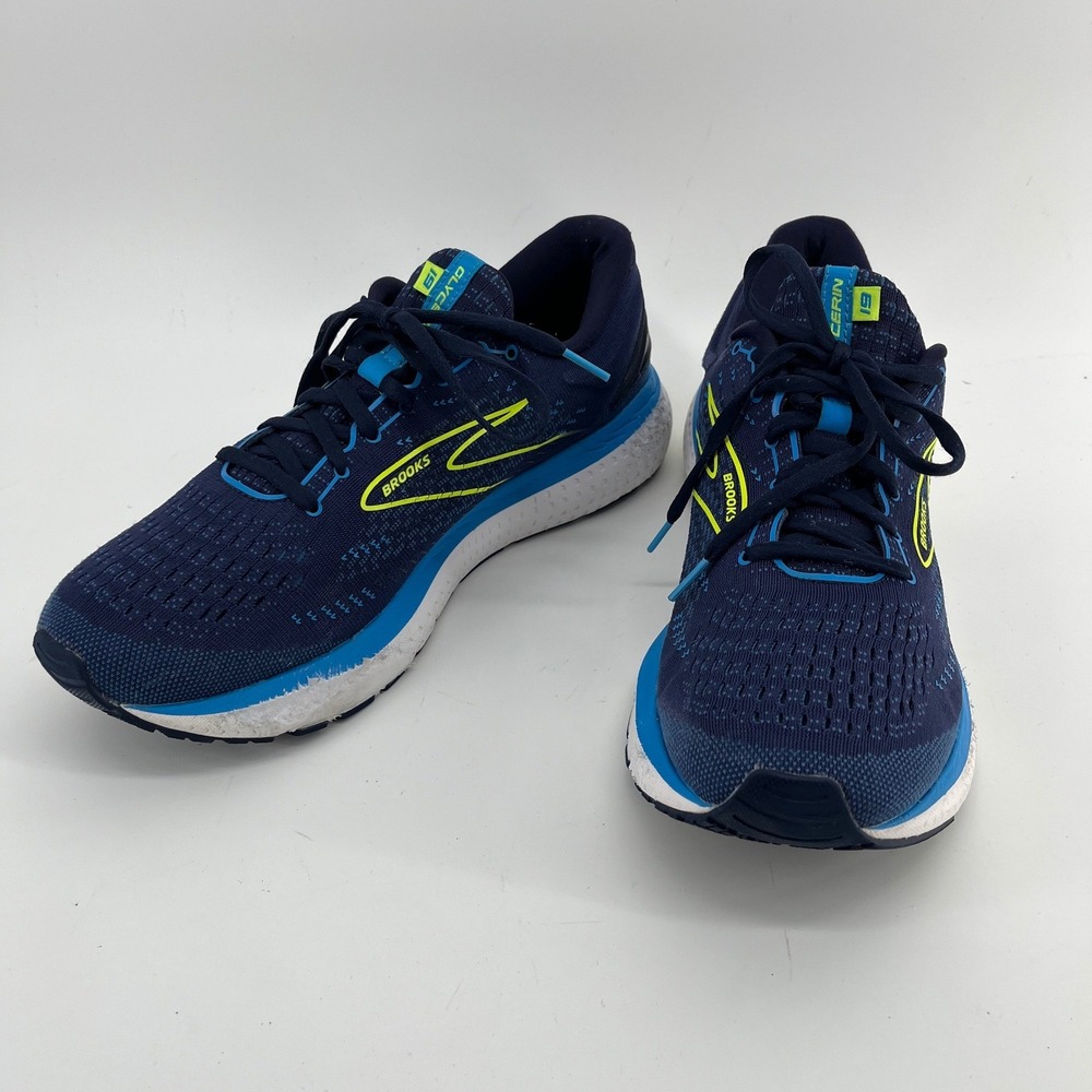 Brooks Glycerin 19 Running Shoes Navy Blue Yellow 1103561D443 Mens 11.5